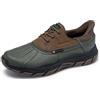 Skechers Uomo Respected Tanzier Slip-In ALLENATRICE, Olive Leather/Duraleather/Brown Trim, 42 EU