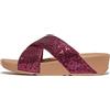 Fitflop LULU Glitterball Cross Slides Sandali, Metallico Wild Raspberry, 38,5
