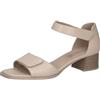 CAPRICE Sandali da donna in pelle con tacco a trapezio, Crema (Offwhite Nappa), 37 EU