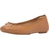 Fitflop Ballerine Delicato da Donna in Morbida Pelle Metallizzata con Fiocco, Abbronzatura del Deserto., 4 UK Narrow