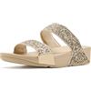 Fitflop Sandali da donna Lulu Multi-Tonal Glitter Slides, Platino Argento, 43 EU