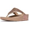 Fitflop Women's Lulu Crinkled-Shimmer Toe-Post Sandals, Metallic Classic Beige, 40 EU