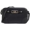 Armani Exchange Polly, Gold Logo Plate, Shoulder Strap, Zip Closure, Borsa Messenger Donna, Nero