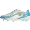 adidas Unisex - Bambini e Ragazzi F50 Messi League Laceless Firm Ground Football Boots Kids Shoes, Ivory/Semi Blue Burst/Icey Blue, 30 1/2 EU