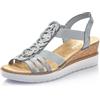 Rieker Donna Sandali V38H8, Signora Sandali,Scarpa Estiva,Sandalo Estivo,Comodo,Piatto,Blu (Blau / 12),37 EU / 4 UK