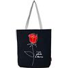 hello-bags. Borsa a spalla. Esterno: 100% cotone. Con cerniera, fodera e tasca interna. Include busta regalo kraft. Modello IAMPETALS. Colore: Écru/Nero. Misure: 37 * 38 cm