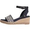 Tommy Hilfiger Donna Espadrillas Wedge Mid Jacquard con Stampa Monogramma, Blu (Space Blue), 37