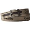 Calvin Klein Uomo Cintura Short Round Buckle Webbing 3,5 cm con Branding, Marrone (Fossil/Antique Silver), 95 cm