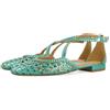 GIOSEPPO Bailarinas de Piel con Trenzados para Mujer Leskovic, Ballerine Donna, Acquamarina, 39 EU