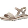 MARCO TOZZI Sandali Donna con Tacco a Zeppa con Dettaglio Glitterato Vegani, Beige (Dune), 38 EU
