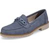 Rieker Donna Mocassini 51863, Signora Pantofole,Soletta Removibile,Scarpe da College,Pantofola,Elegante,Ufficio,Blu (Blau / 10),36 EU / 3.5 UK