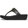 Fitflop Sandali da donna Lulu con catena quadrata in pelle, Nero, 42 EU