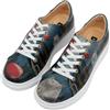 DOGO Femme Cuir Vegan Bleu Foncé Baskets - Bear with A Balloon Motif