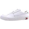 Tommy Jeans Uomo Sneakers Vulcanizzate Scarpe, Bianco (White), 40