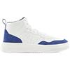 Armani Exchange Donna Comfort Fit, Cow Suede, Side Sewn Logo Sneaker, Bianco/Blu, 35 EU