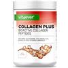 Vit4ever Collagen Plus - 500 g di polvere con MSM, glucosamina HCL, acido ialuronico, estratto di incenso - 100% peptidi idrolizzati di collagene bioattivo - collagene di tipo 1 e 3 - Gusto ribes nero