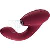 Womanizer DUO 1 Rabbit vibratore e stimolatore del punto G con aspirazione clitoridea, doppia stimolazione con 12 livelli di intensità ciascuno, Bordeaux Gold