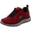 Skechers Track Bucolo, Scarpe running Uomo, Red Leather Black Mesh Trim, 44 EU