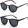 ZENOTTIC 2 Paia Occhiali da Sole Polarizzati per Uomo Donna Retro Vintage Rotondi Quadrati Protezione UV400 Unisex