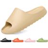 Jesindr Ciabatte Uomo Donna Estive da Casa Pantofole Cozy Slides Foam Slide Sliders Piscina Scarpe Slippers Gomma Mare Sandali, Beige, 36 EU