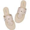 katliu Sandali Donna Infradito Estivi con Cucitura Beige 37