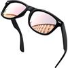 Joopin Occhiali da Sole da Uomo Donna Polarizzati Protezione UV400 Classici Rettangolari Quadrati Vintage Retrò Anni '80 Occhiali Specchio da Guida (Nero Rosa)