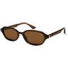 SOJOS Occhiali da sole polarizzati rettangolari retrò per donne uomini alla moda esagonale stretto chic Y2K Sunnies SJ2629, Marrone scuro/Marrone, Middle