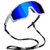 Joopin Occhiali da Sole Sportivi Uomo Donna Polarizzati UV400 Protezione Occhiali da Ciclismo Guida Montagna Pesca Running Trekking (Specchiato Blu Scuro)