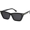 SOJOS Cateye SJ2297 - Occhiali da sole da donna, polarizzati, retrò, vintage, sottili, quadrati, classici, moderni, per esterni, protezione UV400, Montatura nera, lenti grigie, 54 mm x 145 mm