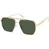 SOJOS Occhiali da sole polarizzati quadrati retrò oversize per uomo donna vintage ombre UV400 classico grande montatura in metallo occhiali da sole SJ1161, Oro / Verde, s