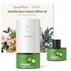SenseFlow Diffusore di Oli Essenziali SF101 Pro - Ultrasuoni Senza Acqua Profumatore per Ambienti, 100% Vegetale, Aroma 120 Giorni, LED, Ideale per Casa, Hotel e Studi - Bergamotto