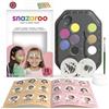 Snazaroo Kit per pittura del viso con unicorni e farfalle per bambini e adulti, 8 colori, 13 pezzi, stencil, pennello, spugna, guida, a base d'acqua, facilmente lavabile, atossico, trucco, body