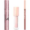Maybelline New York Set Make Up Occhi e Labbra: Mascara Lash Sensational Sky High, Matita Labbra Lifter Liner, Lucidalabbra Lifter Gloss