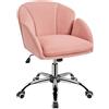 Yaheetech Sedia Ufficio con Schienale a Petali in Velluto Rosa Chiaro