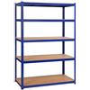 Yaheetech Scaffale in Metallo Portata 875 kg a 5 Ripiani Scaffalattura 180 x 120 x 60 cm Senza Viti Regolabile Mensola in Acciaio Salvaspazio Garage Cucina Magazzino Blu