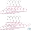Relaxdays Set da 10 Grucce per Bambini con Cuore, Decorate, Salvaspazio, Appendini, Stampelle, 30 cm, Ferro, Rosa