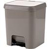 Baroni Home - Pattumiera on Pedale, Cestino Spazzatura, Secchio in Plastica con Chiusura Morbida, Antiodore, Pattumiera Cucina, Bagno, Ufficio Beige 7 Litri, Misure 22x16x26 cm