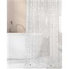 OTraki Tenda Doccia Antimuffa, 180 x 200 CM Tenda Doccia Rigida, PEVA Impermeabile Tende Vasca da Bagno, Shower Curtain Semi con 12 Punzecchi 5.7 × 3.8CM, 3 Magneti Per Sala igiene e Vasca da Bagno