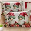 PETTI Artigiani Italiani - Coppia di Federe Cuscino 40x80 cm in Microfibra, Federe Natalizie, Cuscini Arredo di Natale Camera da Letto, Divano, Salotto, Set 2 Fodere Copricuscino, Federa Xmas 11