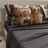 PETTI Artigiani Italiani - Lenzuola Animali con Cani in Cotone con Federe in Stampa Digitale, Completo Letto Una Piazza e Mezza Grigio Scuro, 100% Made in Italy