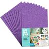 m-office Fogli di Gomma Eva Colorata Glitterata, Gomma Crepla per Scrapbooking, Scuola, Cartoncini Creativi, Lavoretti, Torte Scenografiche, Scuola o Progetti Artistici 40x60cm (Viola, 10uds)