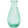 Talking Tables Vaso per fiori in vetro verde | Bottiglie a collo stretto a coste piccole per decorazioni domestiche, arrangiamenti, centrotavola per decorazioni da tavola, davanzale