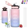 Grsta Borraccia Bambini, Borraccia 500 ml, Borracce con Cannuccia, Senza Perdite, Water Bottle Motivazionale, Facile da Trasportare, Bottiglia Graduata, Con Slogan Motivazionale, per Scuole, Ciclismo, Yoga
