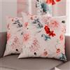 PETTI Artigiani Italiani - Coppia di Federe Cuscino 80x80 cm in Microfibra, Cuscini Arredo Camera da Letto, Divano, Salotto, Set 2 Fodere Copricuscino, Federa Floreale 19 Cipria, 100% Made in Italy