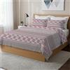 PENSIERI DELICATI Parure Copripiumino Matrimoniale 100% Cotone, Completo di Sacco 250x200cm e 2 Federe 52x82cm, Made in Italy, Copripiumino Lavabile In Lavatrice A 40°, Fantasia Norvegia Rosso
