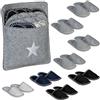 Relaxdays Pantofole per Ospiti, Set da 8 Paia di Ciabatte Taglia Unisex 36-45, Borsa, Feltro, Antiscivolo, Multicolore