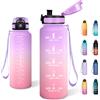 JAPORIA Borraccia 1,5L, Bottiglia Motivazionale con Scala Temporale, con Filtro, a Prova di Perdite, Bottiglia per Campeggio, Corsa, Viaggio