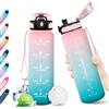 JAPORIA Borraccia Palestra 500ml, Borraccia con Indicatore del Tempo Motivazionale, a Prova di Perdite, senza BPA, Borracce Sportiva per Sport, Palestra, Scuola, Gym, Yoga