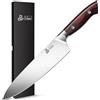 DDF iohEF Coltello da Cucina da 20 cm Coltelli da Cucina Professionali Coltello da Chef Coltello Cucina Acciaio Inox Lama Super Affilata con Impugnatura Ergonomica