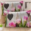 PETTI Artigiani Italiani - Coppia di Federe Cuscino 30x50 cm in Microfibra, Cuscini Arredo Camera da Letto, Divano, Salotto, Set 2 Fodere Copricuscino, Federa Shabby 330, 100% Made in Italy